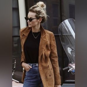 Wilson leather suede jacket - camel tan color
